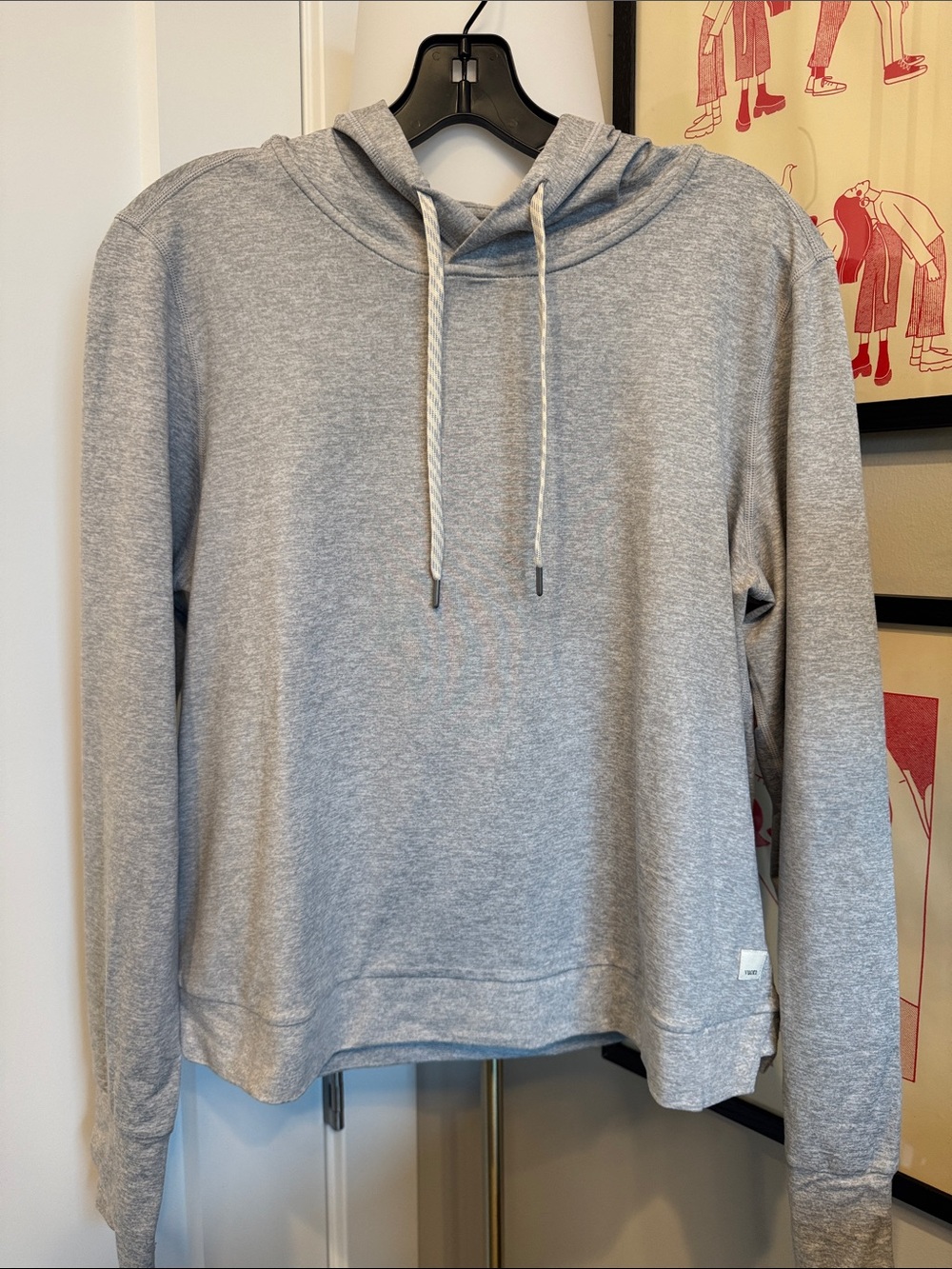 Vuori Women’s Halo Essential Hoodie, Light Grey, Size Large